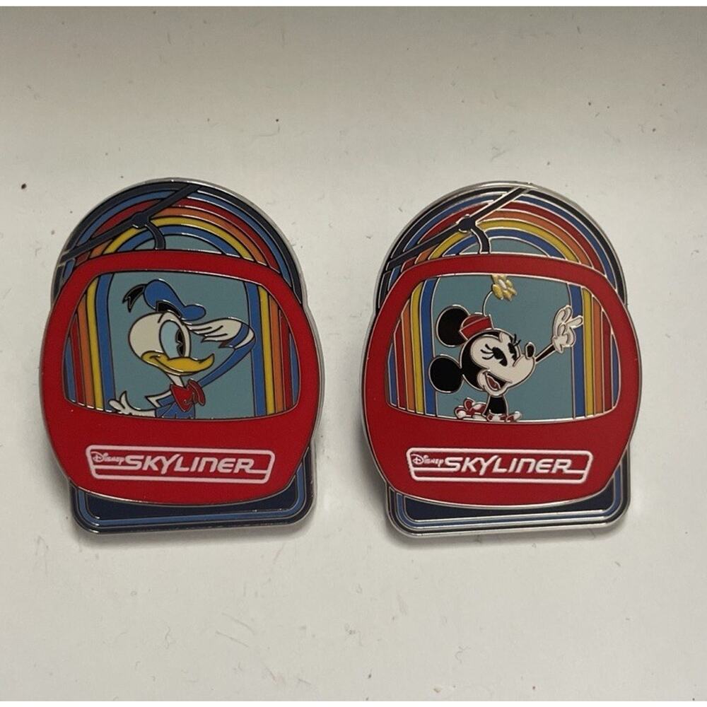 2025 Disney WDW Lot Of 2 Minnie Mouse Donald Duck Disney Skyliner Mystery Pin